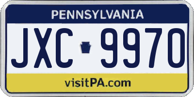 PA license plate JXC9970