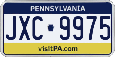 PA license plate JXC9975