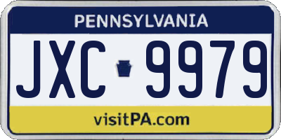 PA license plate JXC9979