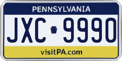 PA license plate JXC9990
