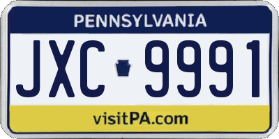 PA license plate JXC9991