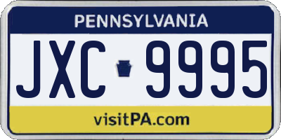 PA license plate JXC9995