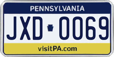 PA license plate JXD0069