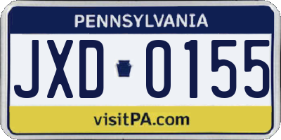 PA license plate JXD0155