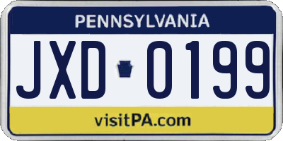 PA license plate JXD0199