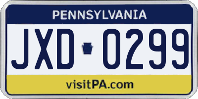 PA license plate JXD0299