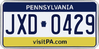 PA license plate JXD0429