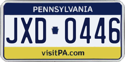 PA license plate JXD0446