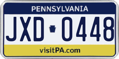 PA license plate JXD0448