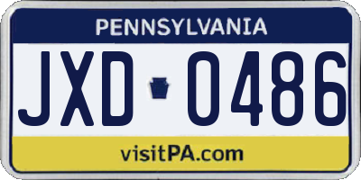 PA license plate JXD0486