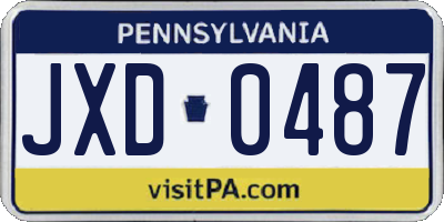PA license plate JXD0487