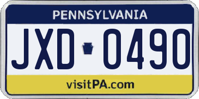 PA license plate JXD0490