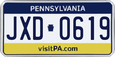 PA license plate JXD0619