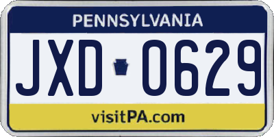 PA license plate JXD0629