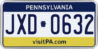 PA license plate JXD0632