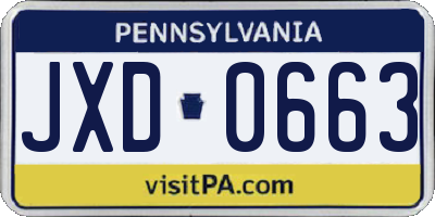 PA license plate JXD0663