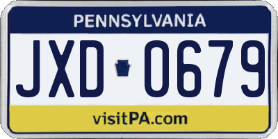 PA license plate JXD0679
