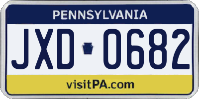 PA license plate JXD0682