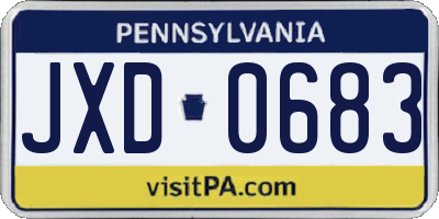 PA license plate JXD0683