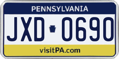 PA license plate JXD0690