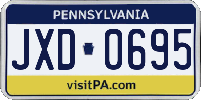 PA license plate JXD0695