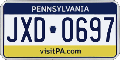 PA license plate JXD0697