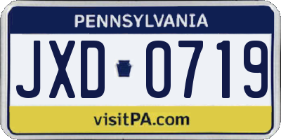 PA license plate JXD0719