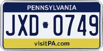 PA license plate JXD0749