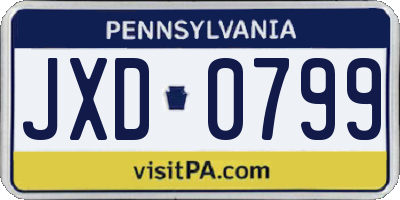 PA license plate JXD0799