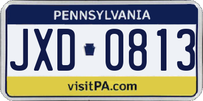 PA license plate JXD0813