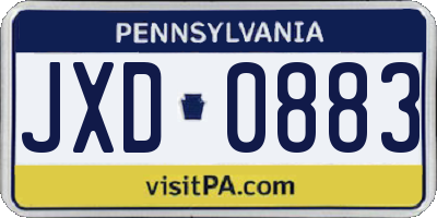 PA license plate JXD0883