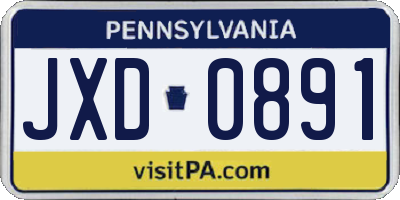 PA license plate JXD0891