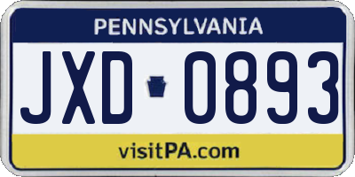 PA license plate JXD0893
