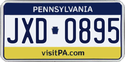 PA license plate JXD0895
