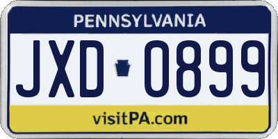 PA license plate JXD0899