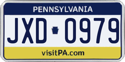 PA license plate JXD0979