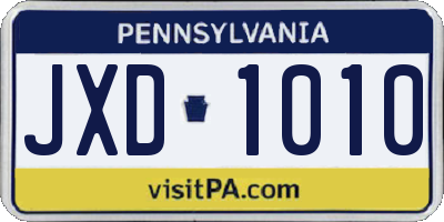 PA license plate JXD1010