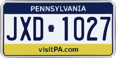 PA license plate JXD1027