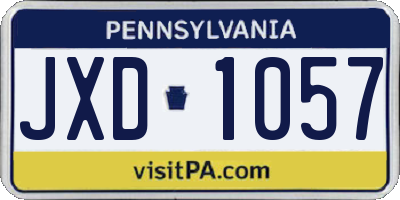 PA license plate JXD1057