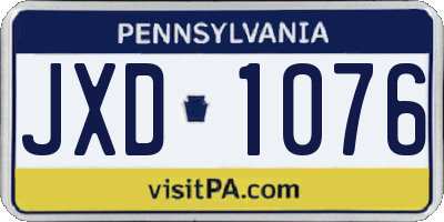 PA license plate JXD1076