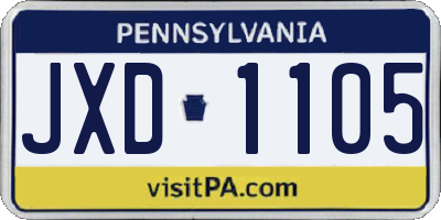 PA license plate JXD1105