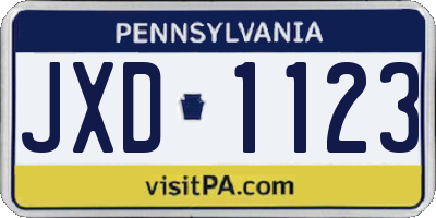 PA license plate JXD1123