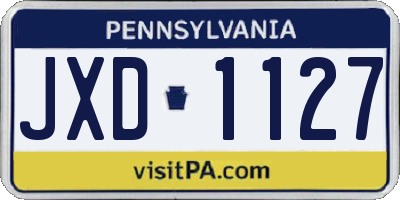 PA license plate JXD1127