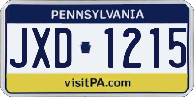 PA license plate JXD1215
