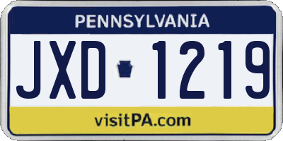 PA license plate JXD1219
