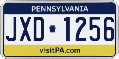 PA license plate JXD1256