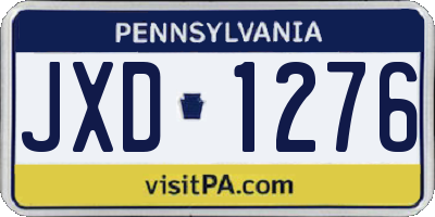PA license plate JXD1276