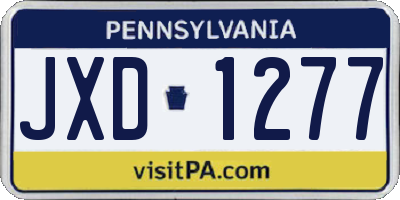 PA license plate JXD1277