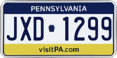 PA license plate JXD1299