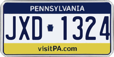 PA license plate JXD1324
